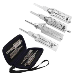 Classic Lishi Residential Picks Bundle of 4 (SC1, SC4, KW1, KW5) & Magnetic Carrying Case